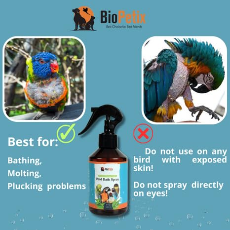 Eucalyptus and Thyme Extract Bird Bath Spray I Special Herbal Formula for Vibrant and Healthy Feathers I Suitable for All Birds - 8 Fl Oz. - BeesActive Australia