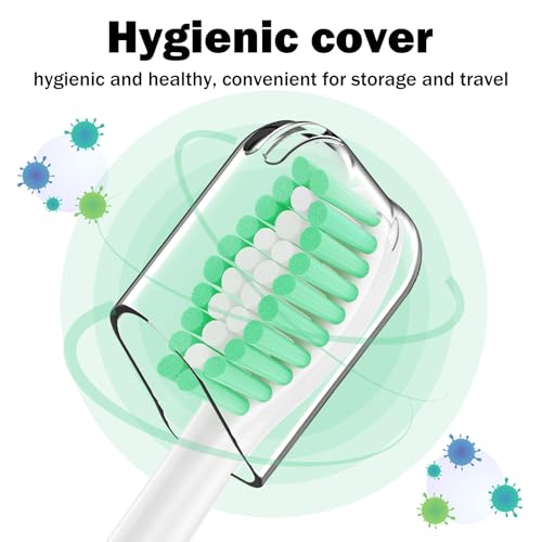 Replacement Toothbrush Heads for Philips Sonicare E-Series/Essence/Xtreme/Elite and Other Screw-on Electric Toothbrush Models, 12 Pack, Dupont Bristles 12 Count (Pack of 1)