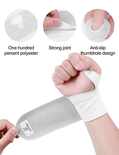 KUTOOK 2 Packs Wrist Wraps Adjustable Compression Strap and Wrist Brace Sport Support for Fitness, Weightlifting, Workout, Training, Gym, Yoga, Pain Relief, Fit for Men and Women Grey