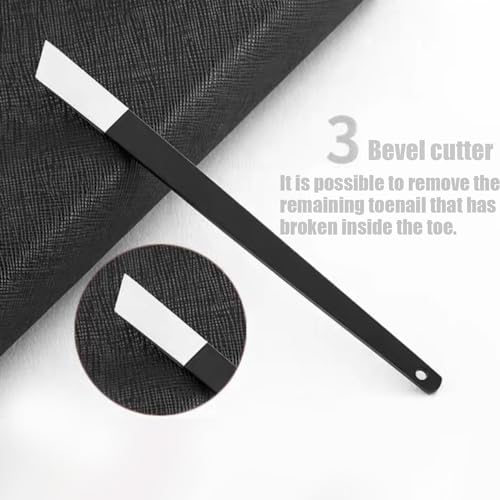6PCS Pedicure Knife Set, Professional Stainless Steel Callus Remover with Storage Bag, Ingrown Toenail Knife Tools Foot Scraper Knife for Dry, Hard, and Cracked Skin Care - Black