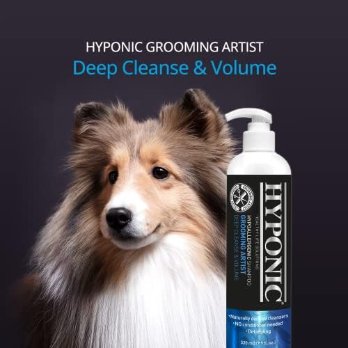 HYPONIC Grooming Artist Shampoo - Hypoallergenic Pet Shampoo for Groomers (Deep Cleanse & Volume (17.9 oz)) Deep Cleanse & Volume (17.9 oz) - PawsPlanet Australia