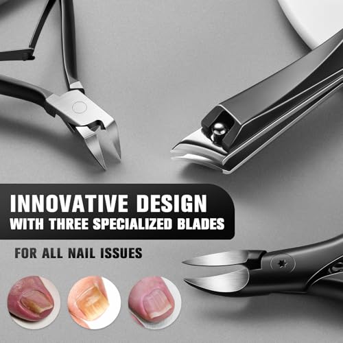 FERYES Ultimate Toenail Clippers for Seniors Thick Toenails, Premium Stainless Steel Nail Clippers for Nails 5Pcs– Ideal for Men, Women Ingrown Toenail Tools & Nail Clippers