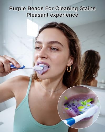 3Pc 7-Pro Whitening Toothpaste,Deep Whitening Toothpaste with Purple Beads Bottle