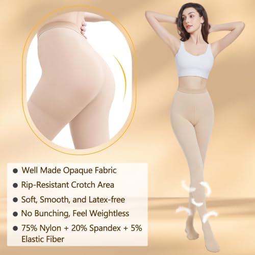 15-20 mmHg Medical Graduated Compression Pantyhose for Women Men 4X-Large Beige