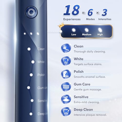 Sonic Electric Toothbrush for Adults and Kids Rechargeable Ultrasonic Blue