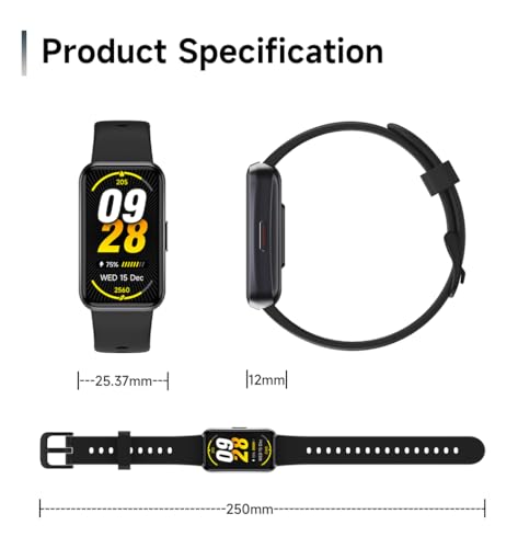 Fitness Trackers,Heart Rate Blood Oxygen Sleep Monitor,1.47‘’ OLED Display,Calorie Pedometer Steps Counter Activity watchs,Smart Band 24/7 Health Monitoring(Black) Black