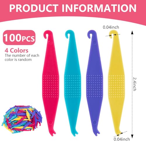 OBTANIM 100 Pcs Colorful Disposable Plastic Braces Elastic Rubber Bands Placers Tool for Braces Dental Orthodontic (Pack of 3) 100 Pcs (Pack of 3)