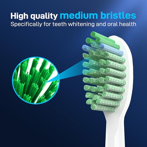 Toothbrush Replacement Heads Compatible with TAO Clean Sonic Electric Toothbrush - Daily Care Whitening Brush Heads Compatible with Taoclean, White