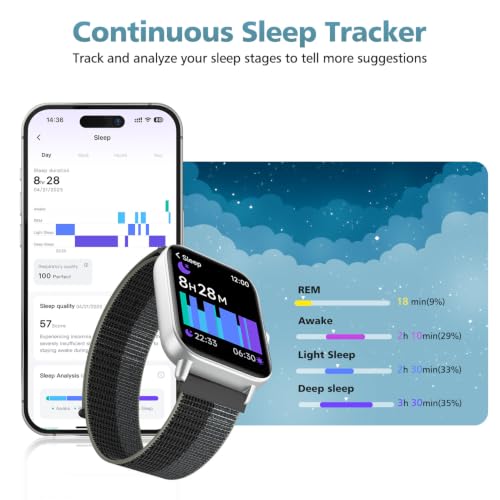 1.85" Smart Watches for Women Men, 120+ Sport Modes Fitness Tracker Watch Grass Green-Black