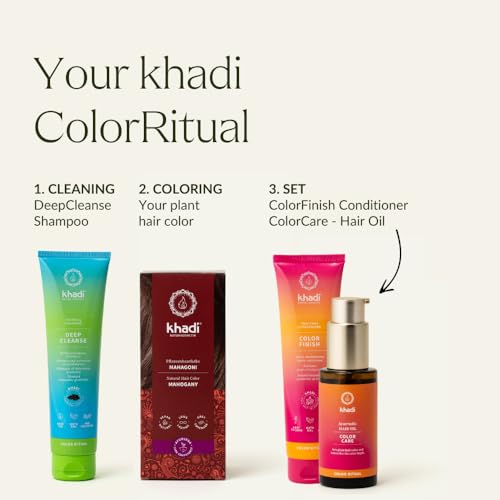 khadi MAHOGANY Natural Hair Color - Hair Color for a velvety, earthy red to intense dark red-brown - 100% herbal & natural - 3.5 oz