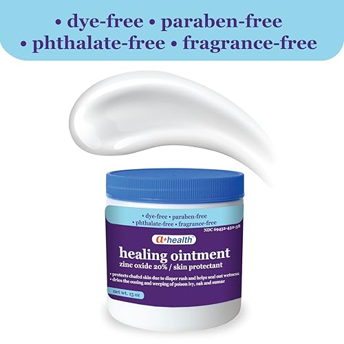 A+Health Healing Ointment Zinc Oxide 20%, Skin Protectant Barrier 15 Oz Jar 15 Ounce (Pack of 1)