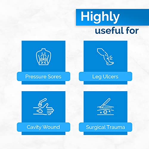 Calcium Alginate Wound Dressing 4" x 4" - 10 Pads - Highly Absorbent Non-Stick Pads for Moderate to Heavy Exudate - Alginate Dressing for Pressure Ulcers Diabetic Leg Ulcers Bed Sores