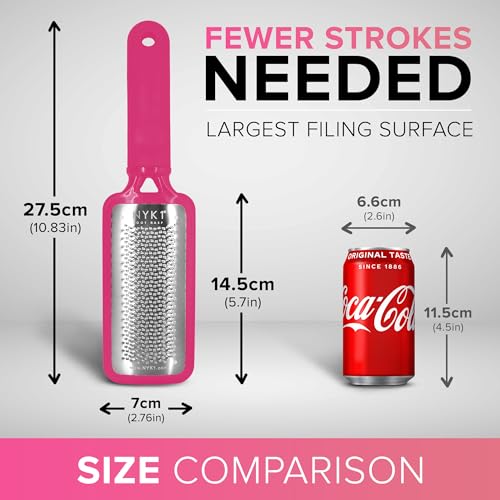 NYK1 RUSTPROOF Foot File Callus Remover for Feet | Pink Pink Megafile