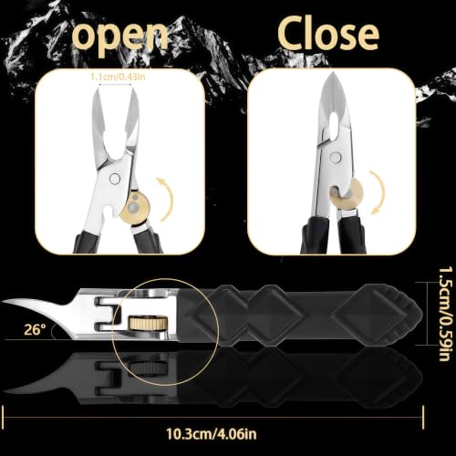 Ingrown Toenail Clippers for Men and Seniors Thick Toenails Black001