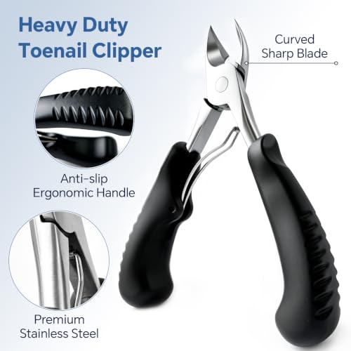 Heavy Duty Toenail Clippers for Men and Women Ingrown Toe Nail Clipper Large (Black)