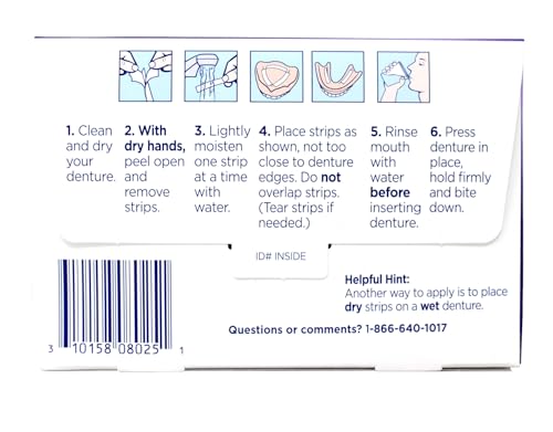 Super Poligrip Comfort Seal Denture and Partials Adhesive Strips, 40 Count (Pack of 4)