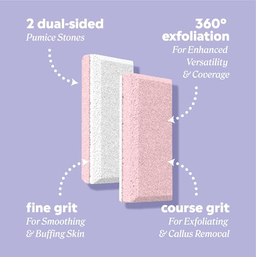 Onyx Professional Double Sided Pumice Stone, 2 Pack - 100% Siliglass Callus Remover for Feet, Elbows, Knees, Dead Skin, Heels, Hands, Foot File Scrubber Exfoliator, Pumice Stone for Feet 1 Count (Pack of 2)