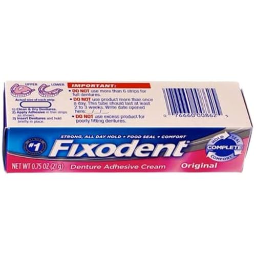 Fixodent Denture Adhesive Cream Original 0.75 oz (Pack of 12)