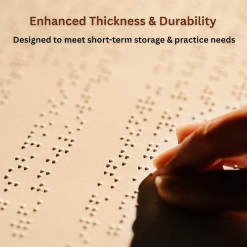 100 Sheets Braille Paper - No Holes, Writing Paper Blank for Blind People Practice Learn Braille School Supplies, Paper Blinds Designed for Braille Writing Boards, 11.7 x 8.5 Inch