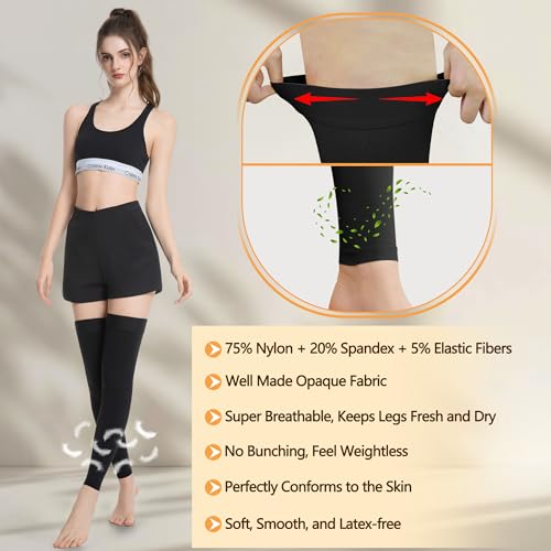 Medical Compression Stockings, 20-30 mmHg Thigh High Support Socks X-Large Black