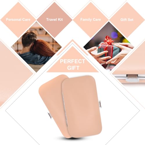 9 PCS Nail Clippers, ONEHERE Premium Manicure Set, Professional Grooming Gift Kit, Pedicure Kit, Facial, Hand, Foot, Cuticle Nail Care Tools, Fingernail Clippers with Luxurious Portable Travel Case Rose Gold 9 Pcs
