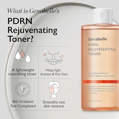 Genabelle PDRN Rejuvenating Toner - Deep Hydration & Skin Barrier Support with PDRN, Panthenol, Hyaluronic Acid - Soft & Clear Skin - Glass Skin - 10.14 fl.oz/300ml