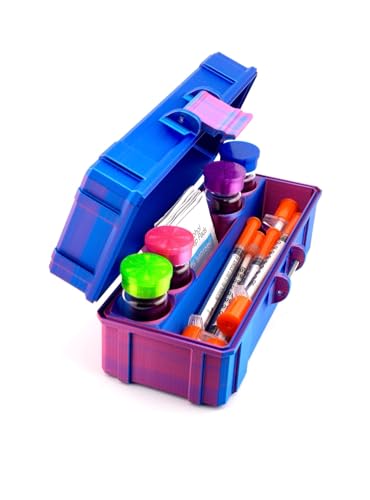 4-Slot 3 ml or 10 ml Vial Case with Extra Storage for Syringes, Alcohol pads,| Organizer for GLP-1, Peptides, Research 3ml