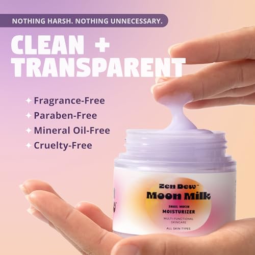 Moon Milk Snail Mucin Moisturizer Gel Cream (3.52 oz) Korean Snail Mucin Serum Cream that Replenishes Moisture & Leaves Skin Brighter, Plumper, Soothed & Smooth 3.52 Fl Oz (Pack of 1)