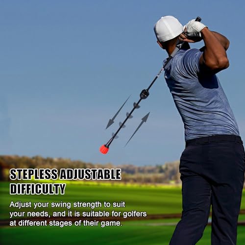 PGM Golf Swing Trainer Aid -2.0 Golf Swing Training Aid Golf Practice Warm-Up Stick for Strength Flexibility and Tempo Training -Suit for Practice Chipping Hitting Golf Accessories Right - Fixed Length