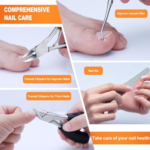 Toe Nail Clippers for Thick Nails for Seniors, Toenail Clippers, Black+red