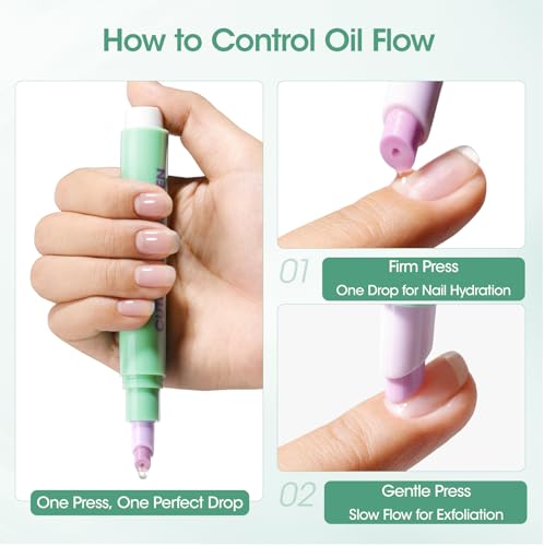 GELLEN 2Pcs Cuticle Pusher Oil Pen for Exfoliating & Hydrating Fresh - 2Pcs