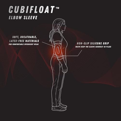 CubiFloat™ Elbow Sleeve – Adjustable Elbow Support for the Cubital Tunnel, Ulnar Nerve Pressure Relief & Sleep Positioning Small