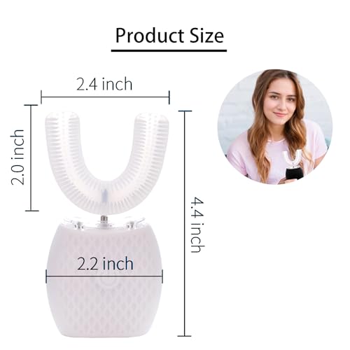 Adult Automatic Ultrasonic Toothbrush Waterproof Travel Timer White