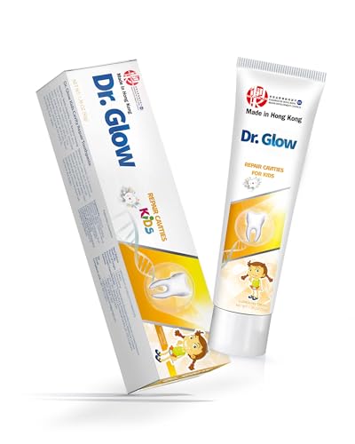 Dr. Glow Kids Toothpaste Cavity Repair Toothpaste, Hydroxyapatite Toothpaste Fluoride Free, Tooth Repair Remineralizing Toddler Toothpaste, Kids Enamel Repair Tooth Decay Treatment Fruity 2 Tubes 1.76 Ounce (Pack of 2)