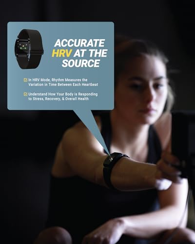 Scosche Rhythm Heart Rate Monitor Armband - Optical Heart Rate Armband Monitor with Dual Band Radio ANT+ and Bluetooth Smart Black R2.0