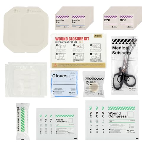 RHINO RESCUE Wound Closure Kit for Small Cuts, Burn Kit for Ⅰ& Ⅱ Degree Burns
