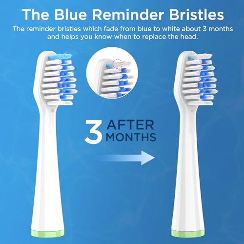 8 Pack Toothbrush Replacement Heads for Waterpik Sensonic Complete Care CC-04CD010-1, and for Waterpik Sensonic Electric Toothbrush STW-03W020/STW-03W027, with Cover for White STWB-3WW-B 8 Pack Without Case