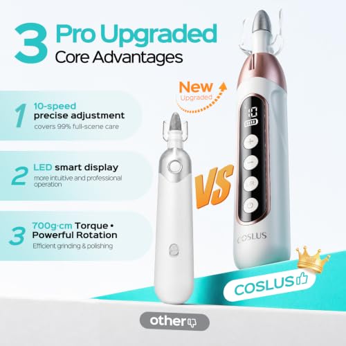 COSLUS C60 Professional Pedicure Manicure Kit, Cordless Electric Nail File Rose Storage Case Set