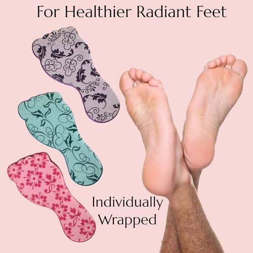 3pc ALAZCO Foot File Callus Remover for Feet Heel Scraper Pumice Stone Diabetic Feet Scrubber Dead Skin Remover Salon SPA DIY & Professional Pedicure Tools Washable TSA & Travel Friendly