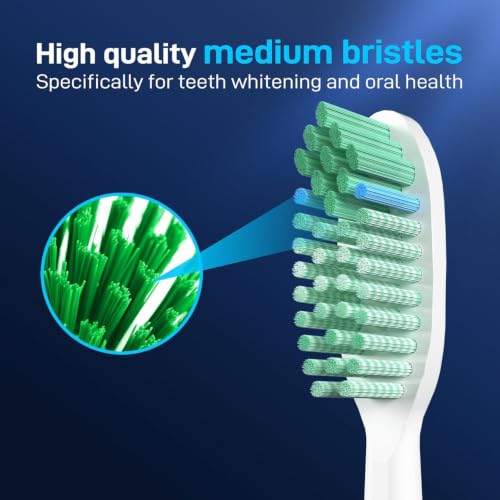 Toothbrush Replacement Whitening Heads Compatible with TAO Clean Sonic Electric Toothbrush - Brush Heads Refills, White