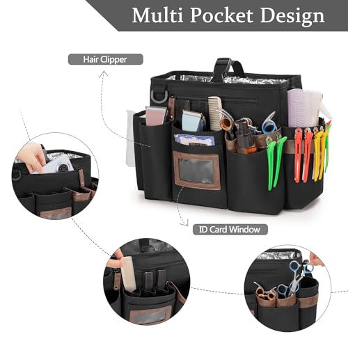 BAFASO Insulated Hairdresser Bag with Adjustable Waist Belt, Black