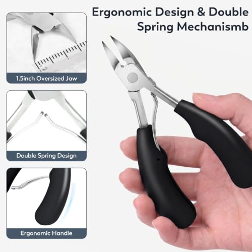 JTIEO 10 Pcs Ingrown Toenail Treatment Kit, Stainless Steel Nail Tools. 10pack-black