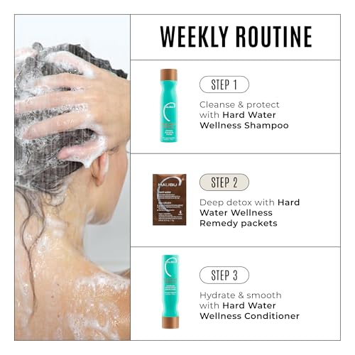 Malibu C Hard Water Hair Remedy - Chelating Treatment Packets for Mineral Buildup & Scalp Detox - Removes Deposits, Prevents Discoloration, Restores Shine - Vegan Hair Care Products, 3 Packets 0.51 Ounce (Pack of 1)