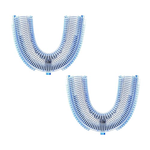 U-Shaped Ultrasonic Toothbrush with 2 Pcs Replacement Head for Teeth Whitening, Automatic Electric Toothbrush for Adults 360-degree Cleaning