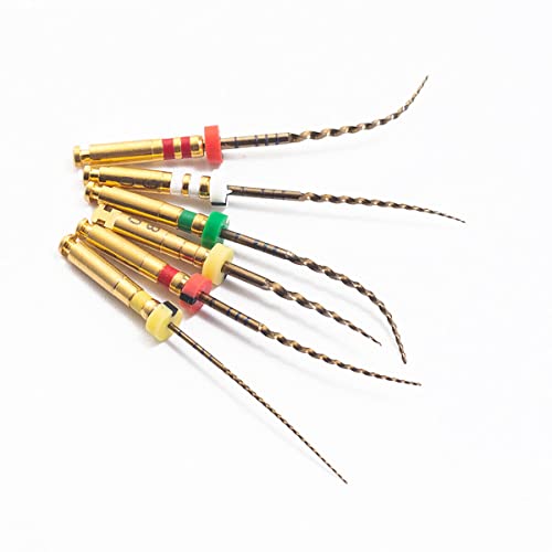 SNAWOP Dental Endodontic Niti Rotary Files 6PCS X3-Pro Glod Taper Endo Root Canal Treatment File (31MM Assorted) 31MM Assorted