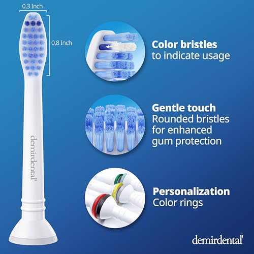Replacement Heads Compatible with Philips Sonicare Medium White 8 Pack