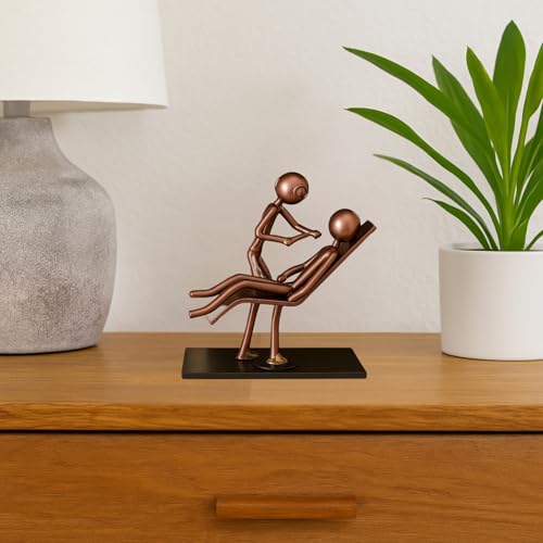 Dentist Craft Handmade Figurine – 4" L x 4" H – Recycled Metal Sculpture & Hand Welded Bronze Finish Art Gift – Desk Accessories, Dental Office Decor & Dentist Appreciation Gifts for Men and Women Dentist Figurine