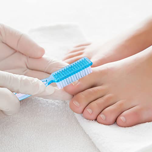 10 Pieces Handle Grip Nail Brush Fingernail Cleaner Pedicure Handle Grip Nail Brushes, Colorful Long Handle Nail Cleaning Brushes Fingernail Scrub Manicure Tool