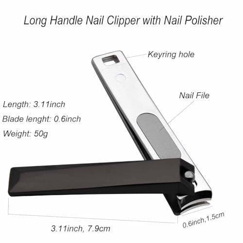 Liangery Nail Clippers Nail Cutter for Ingrown Toenail Removal Treatment Tools, Fingernail Nippers with Comfort Grip Handle Slanted Cuticle Trimmer for Men Women Seniors Adult Thick Nails (L)