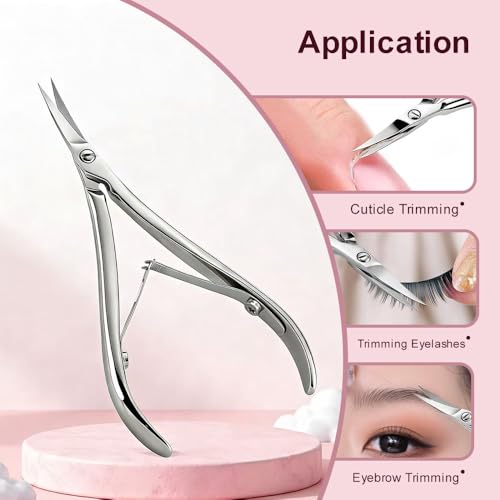 Cuticle Nipper Plier, Ultra Sharp Stainless Steel Cuticle Trimmer, Professional Manicure Pedicure Nail Tool, Precision Dead Skin Remover Hangnail Cutter Clipper for Fingernails & Toenails